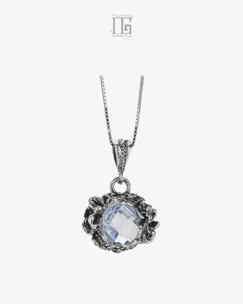 MAGNA GRECIA-Pendente Argento Topazio Azzurro