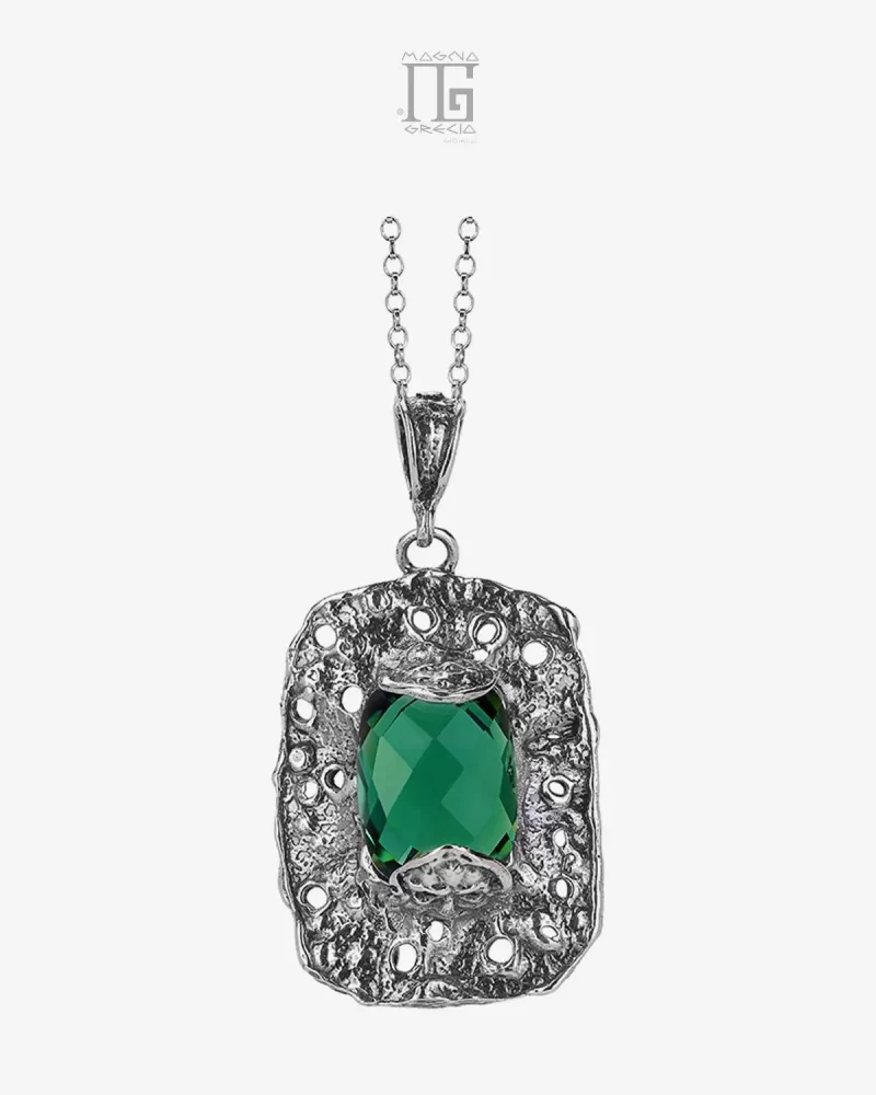 MAGNA GRECIA-Pendente Argento Citrino Verde