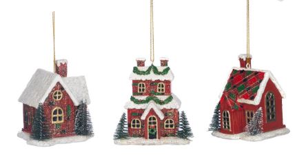 GOODWILL BELGIUM-SET XMAS HOUSE ORN