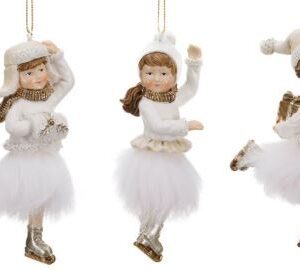 GOODWILL BELGIUM-SET FURRY SKATING GIRL ORN